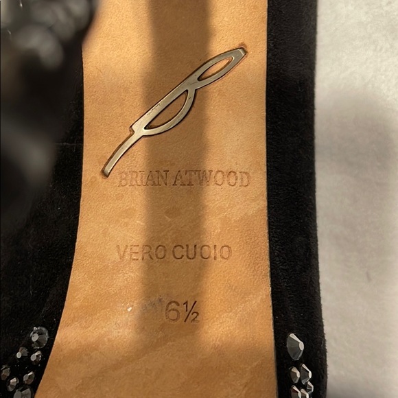 Brian Atwood Black Suede Crystal shoes 61/2 - Picture 5 of 5